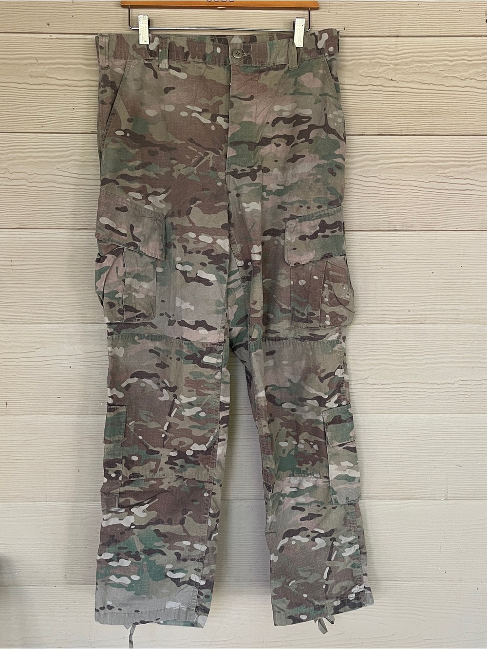 Camouflage Cargo Pants 32 Medium Camo Green Brown Baggy Pant